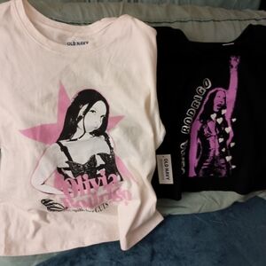 Old Navy Kids Olivia Rodrigo Tees - Pink and Black Graphic